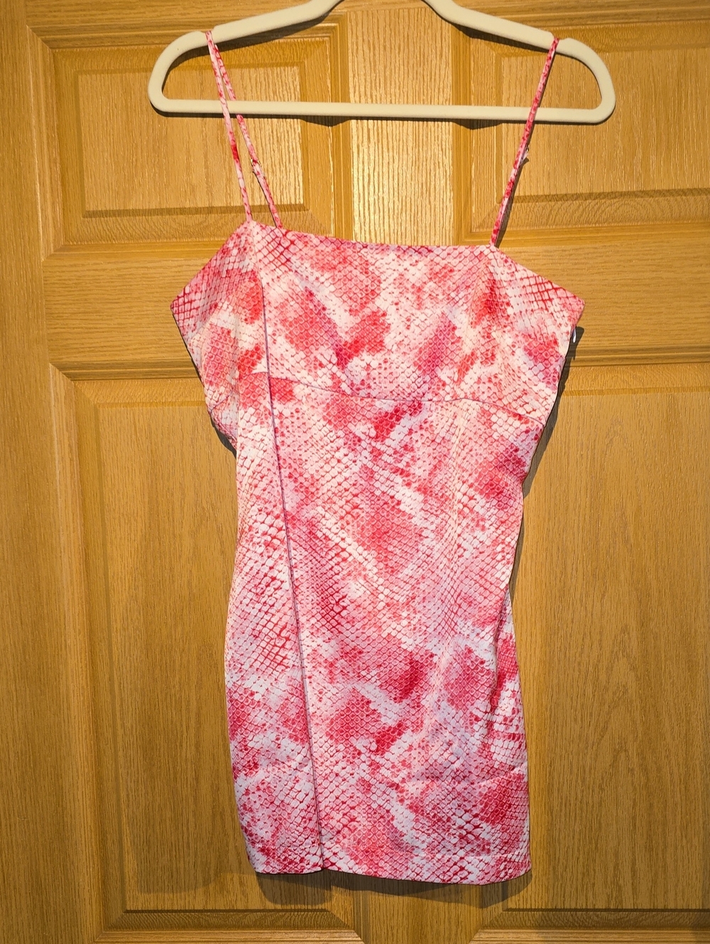 Beach Bunny Pink Tie-Dye Snake-Print Mini Dress
